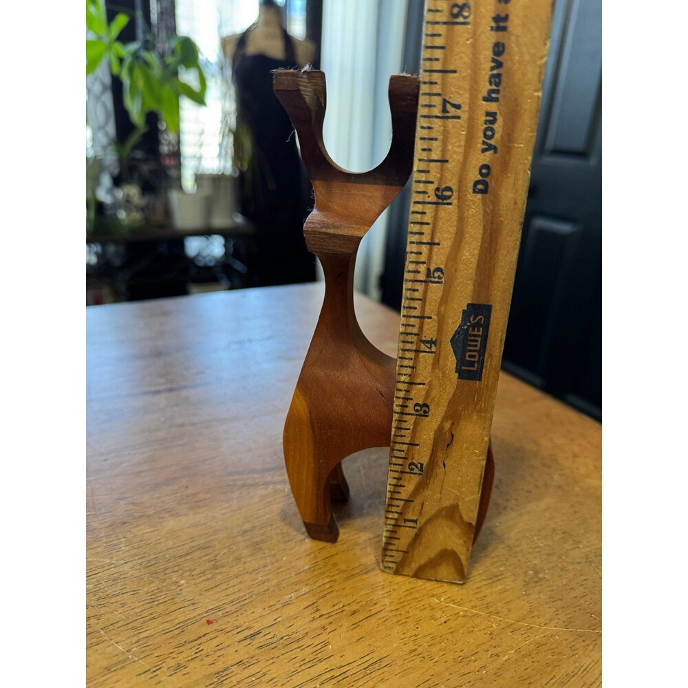 vintage, hand-carved wooden reindeer figurine, often styled Danish Mid-Century - Picture 4 of 5